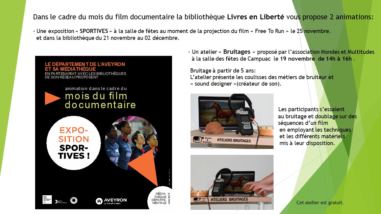 Lire la suite à propos de l’article Mois du film documentaire – Programme à Campuac